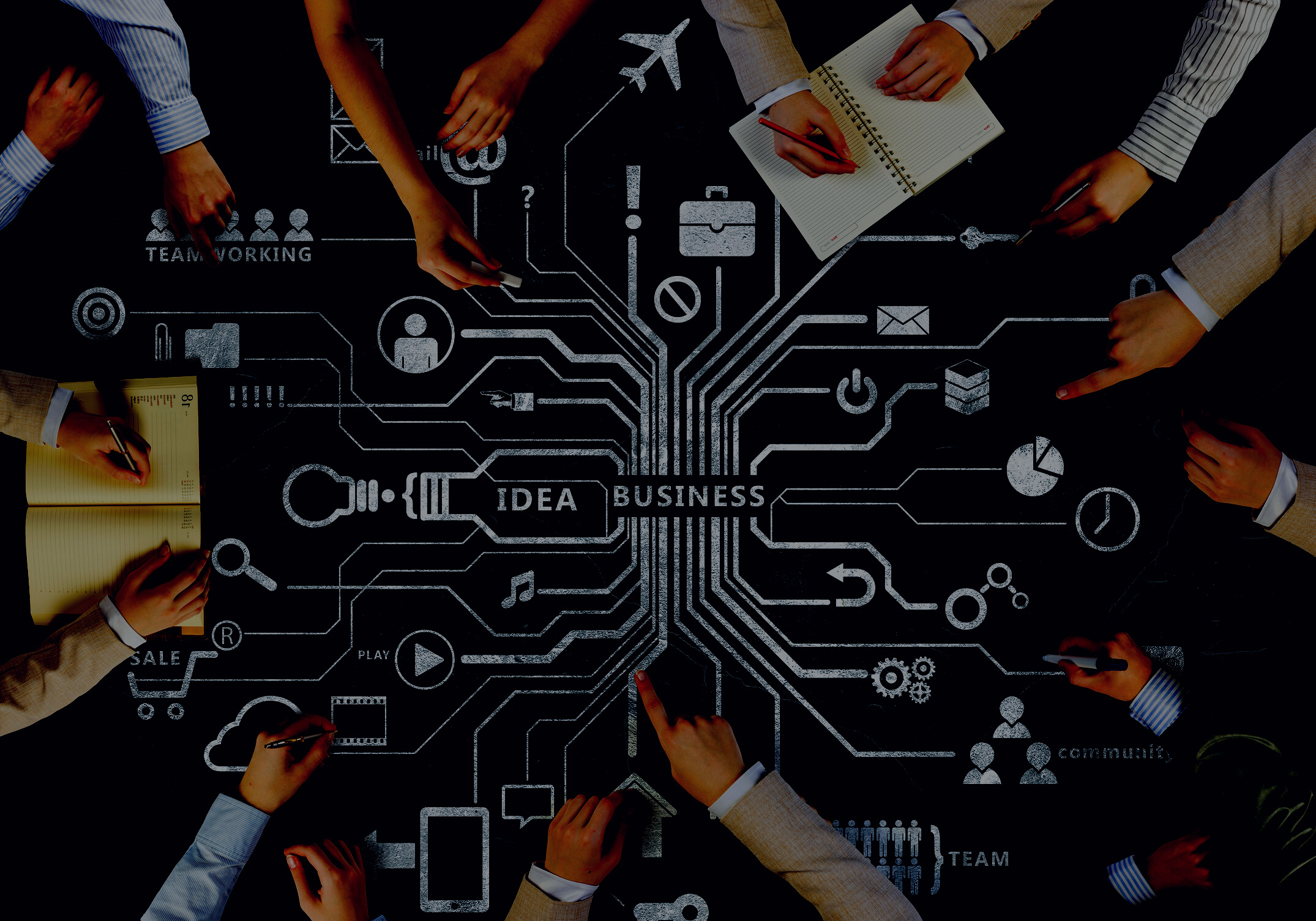 Build your business team . Mixed media